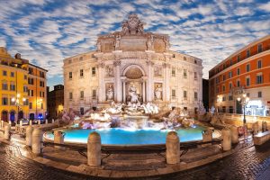 The,Trevi,Fountain,Or,Fontana,Di,Trevi,At,Sunset,,Rome,